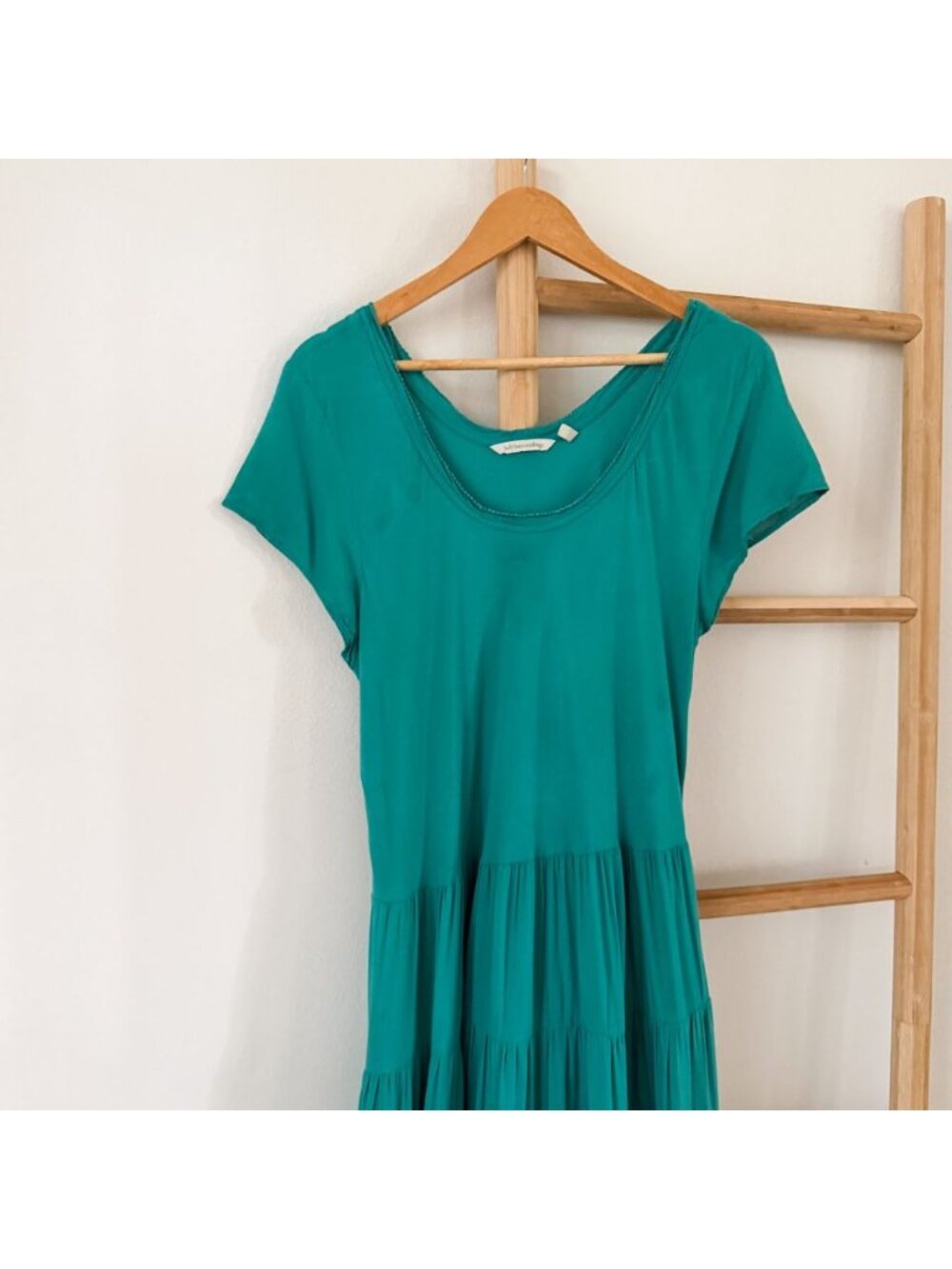 Soft Surroundings Kara Dress Teal Blue Tiered Midi Dress Women’s Size XL Boho - Picture 3 of 12